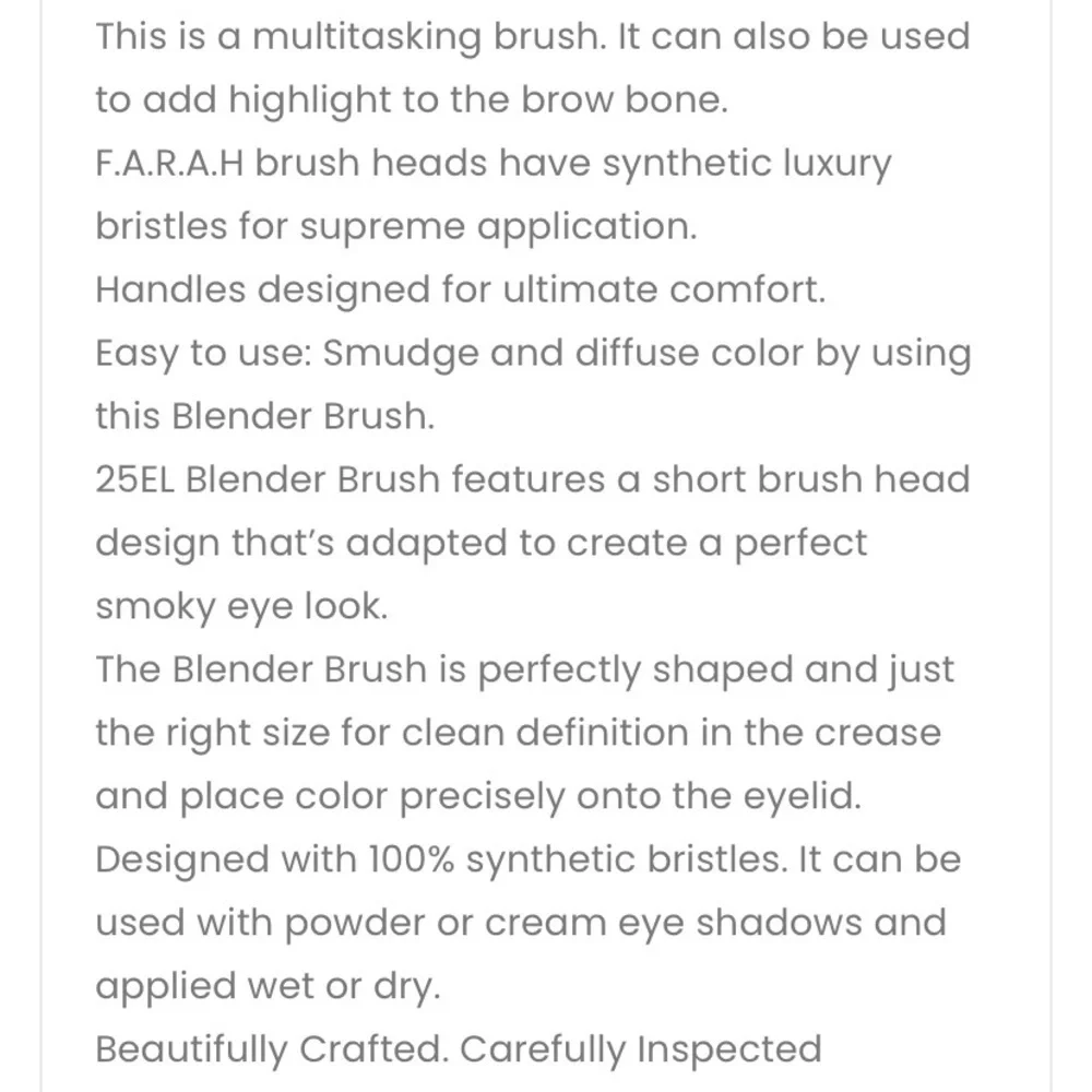 “F.A.R.A.H” 25EL Blender Brush